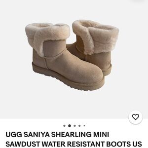 UGG Saniya Shearling Women's Boots color is sawdust - waterproof